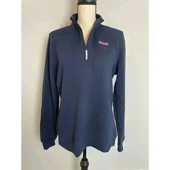 Vineyard Vines Martha's Vineyard Quarter Zip Pullover W Embroidery Long Sleeve - Picture 1 of 8